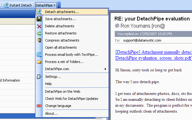 DetachPipe Free (formerly DetachPipe Lite) 7.7 software screenshot