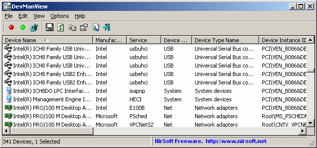 DevManView 1.47 software screenshot