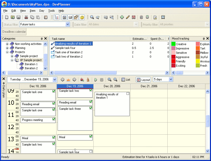 DevPlanner 2.3.59 software screenshot