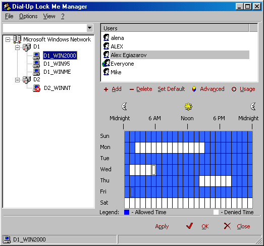 Dial-Up Lock Me 2.1 software screenshot