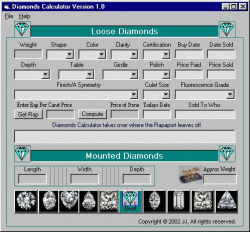 Diamond Calculator 3.21 software screenshot
