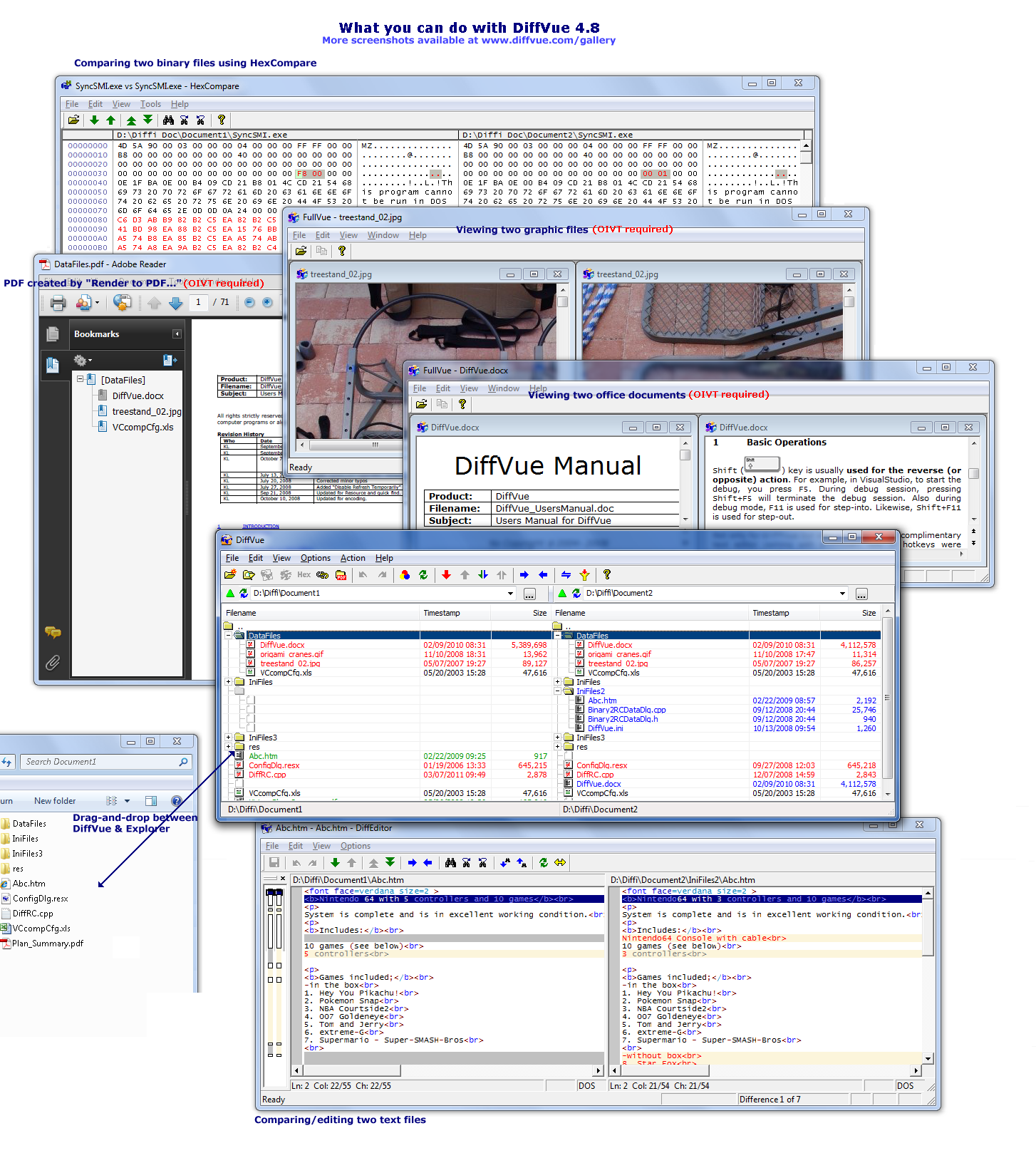 DiffVue 4.9.1.228 software screenshot