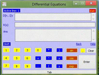 Differential Equations 2.1.0.0 software screenshot
