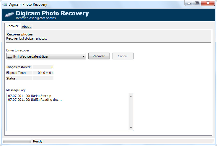 Digicam Photo Recovery 1.9.0.0 software screenshot