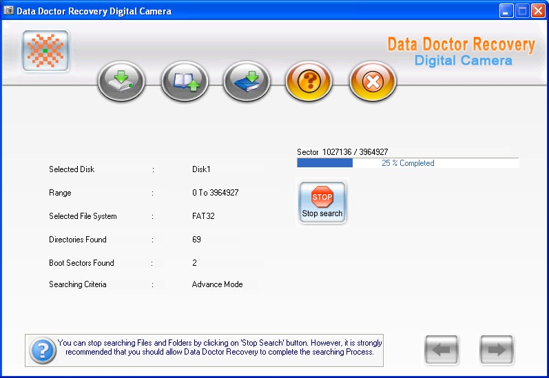 Digital Camera Files Recovery 3.0.1.5 software screenshot