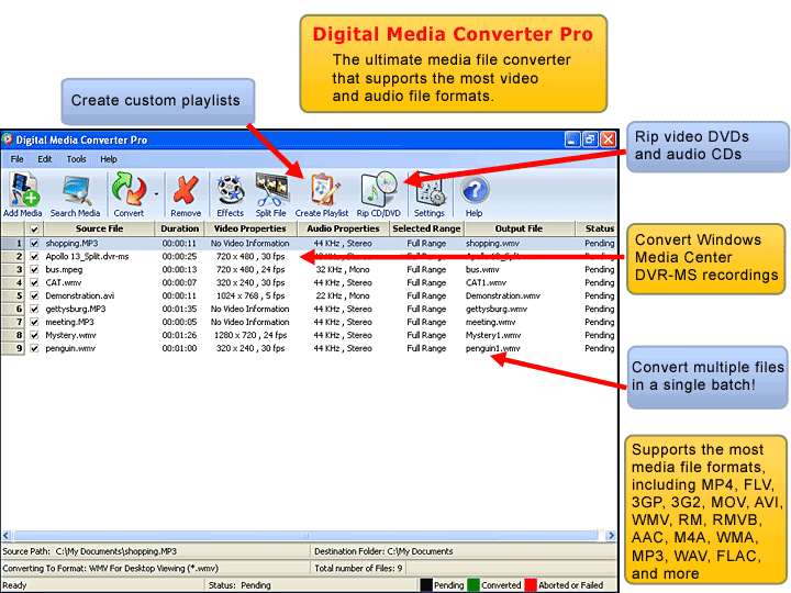 Digital Media Converter Pro 4.06 software screenshot