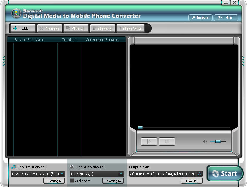 Digital Media to Mobile Phone Converter 5.9 software screenshot