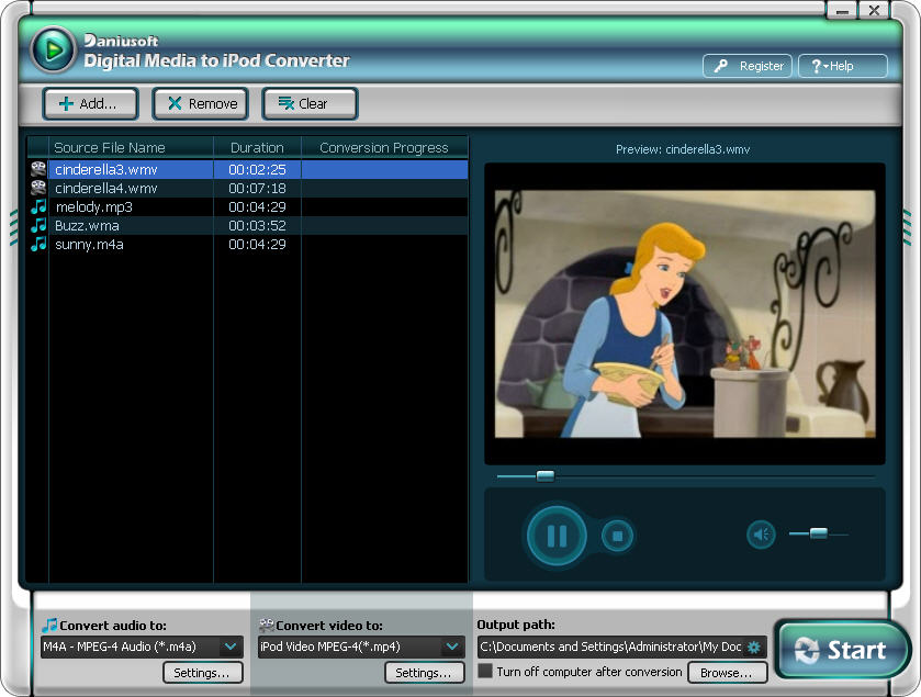 Digital Media to iPod Converter 5.3.9 software screenshot