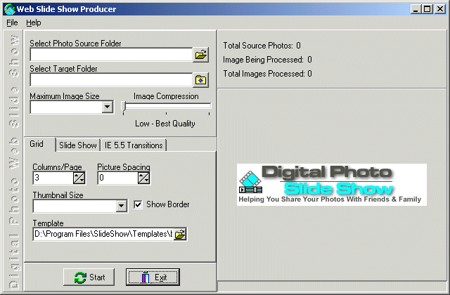 Digital Photo Web Slide Show 2002.2 software screenshot