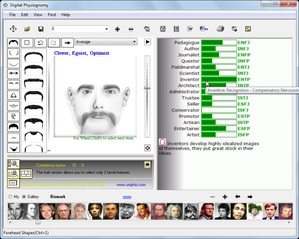 Digital Physiognomy 1.78 software screenshot