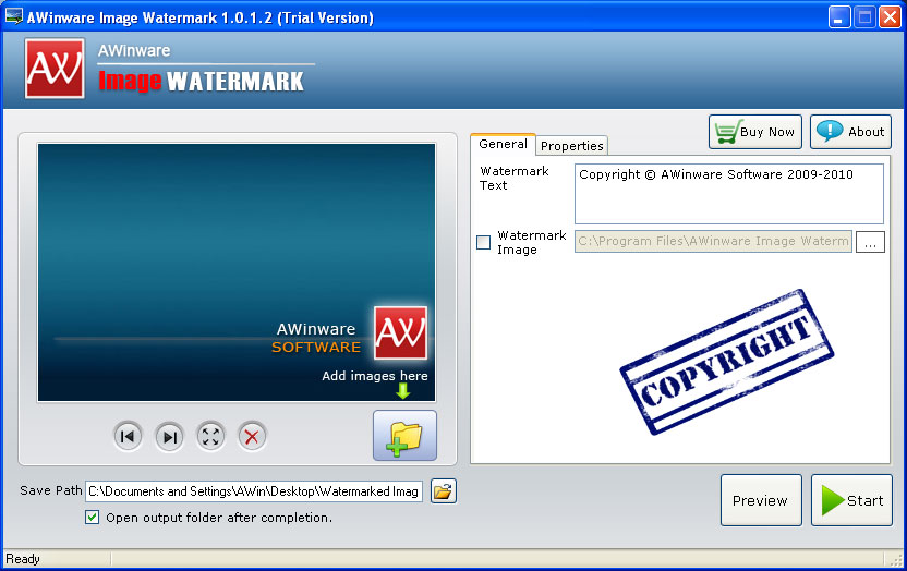 Digital Picture Watermark Software 1.0.1.2 software screenshot