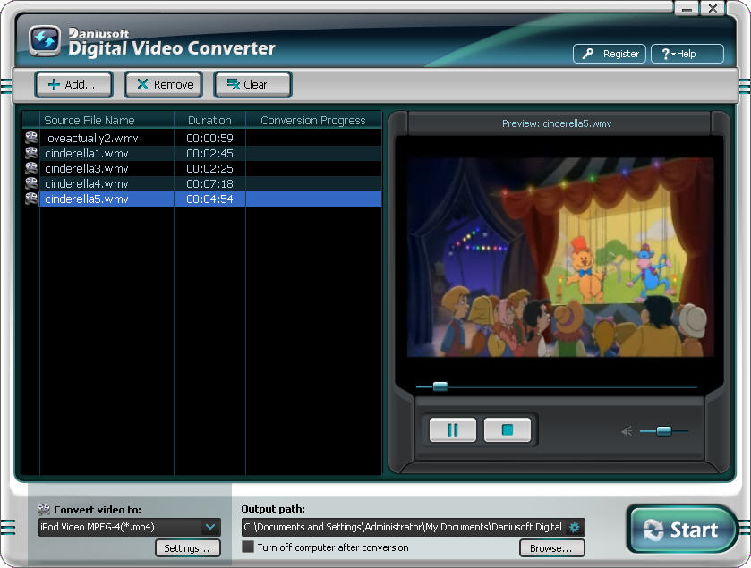 Digital Video Converter 5.3.9 software screenshot