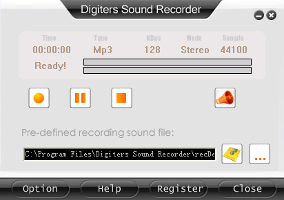 Digiters Sound Recorder 3.6.6 software screenshot