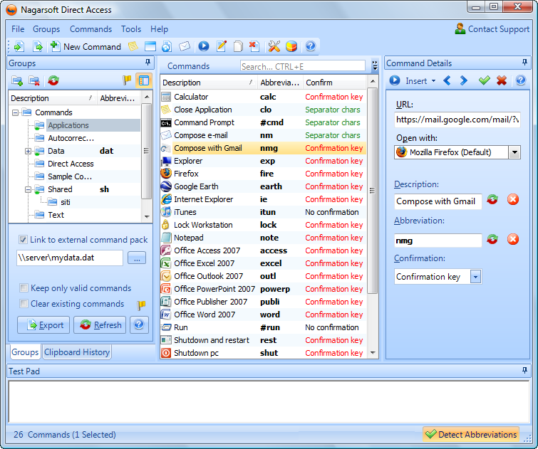 Direct Access 2.5 software screenshot