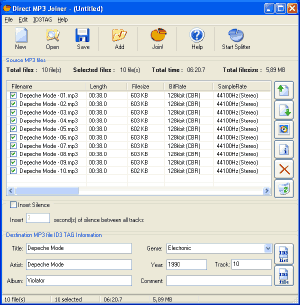 Direct MP3 Joiner 3.0.2.9 software screenshot