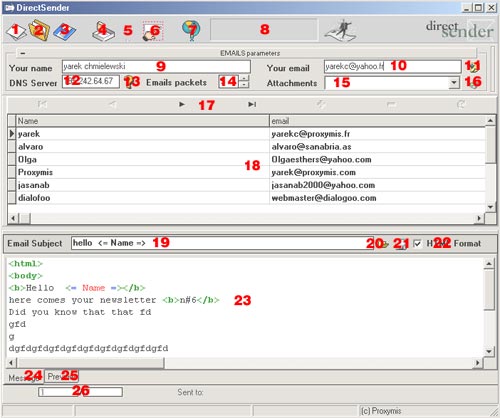 Direct sender 3.05 software screenshot