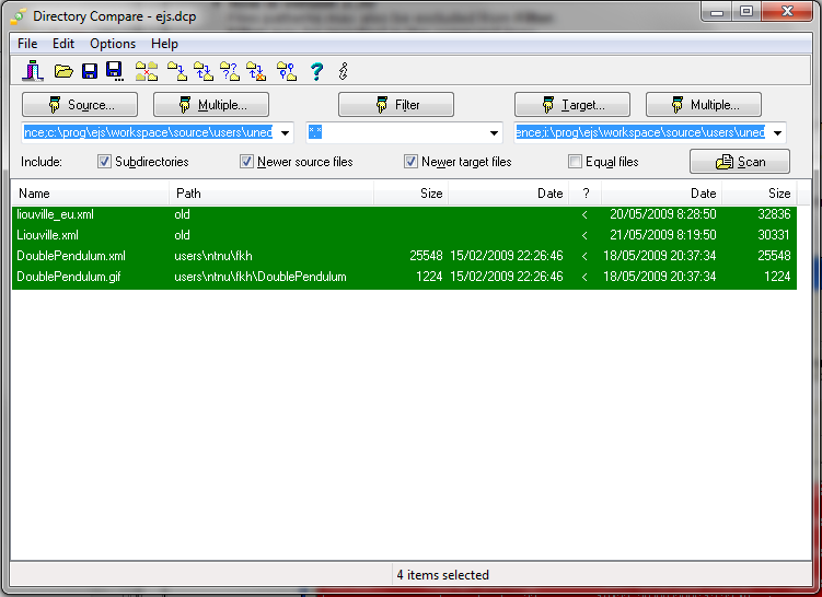 Directory Compare Portable 3.52 software screenshot