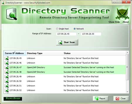 DirectoryScanner 4.0 software screenshot