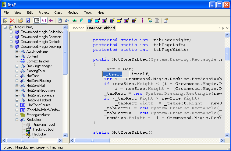 Dis# - .NET decompiler 3.1.3 software screenshot