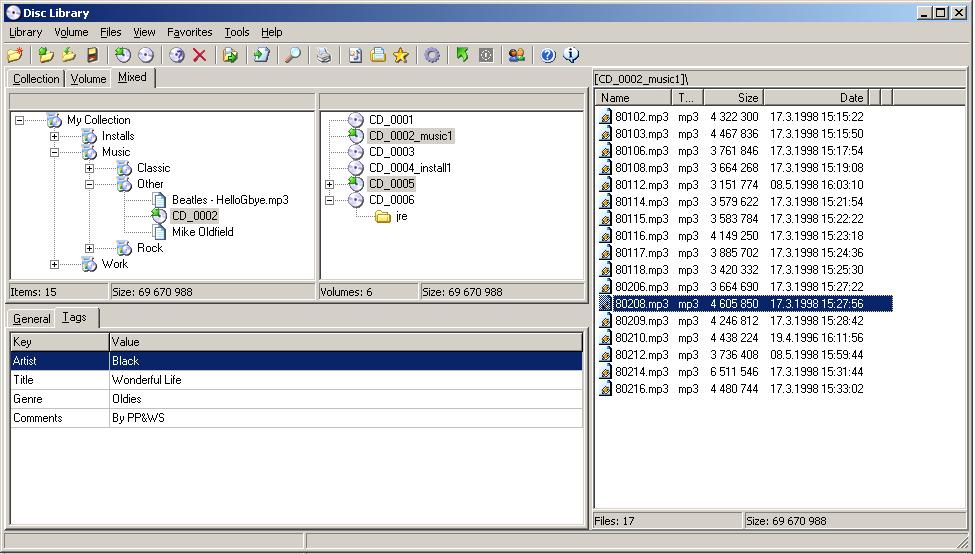 Disclib 2.0.50 software screenshot