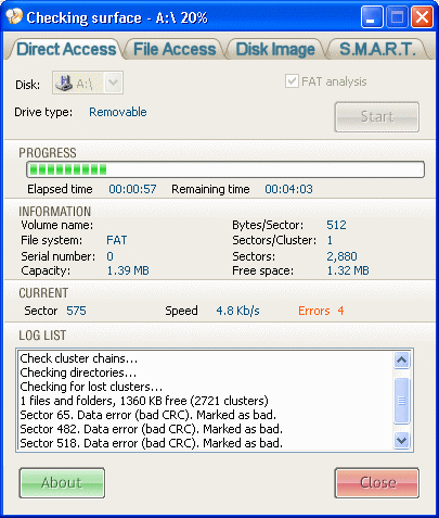 Disk Checker 3.3 software screenshot
