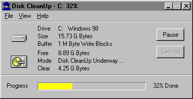 Disk CleanUp 2000 5.3 software screenshot