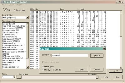 Disk Investigator 1.61 software screenshot