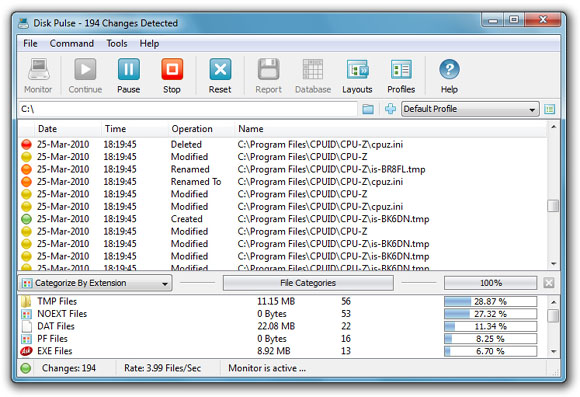 Disk Pulse Pro 9.8.16 software screenshot