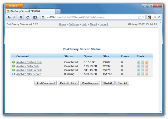 Disk Savvy Server 9.8.14 software screenshot