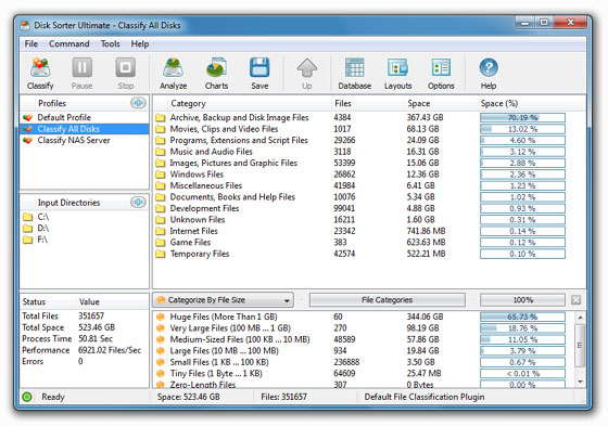 Disk Sorter 9.6.12 software screenshot
