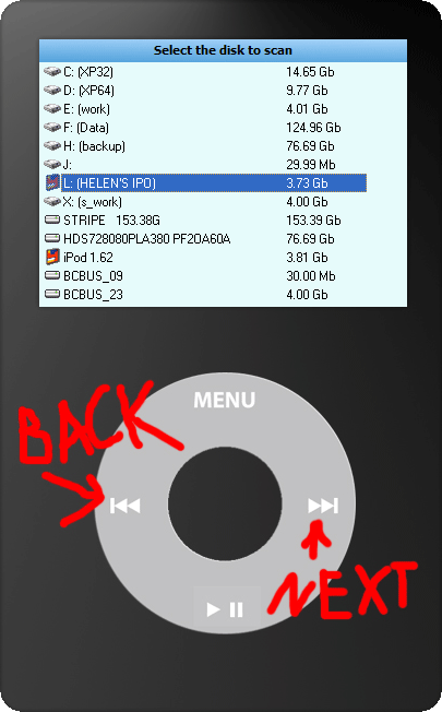 DiskInternals Recovery for iPod 1.0 software screenshot