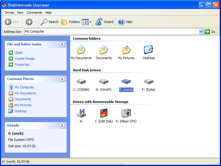 DiskInternals Uneraser 6.5 software screenshot