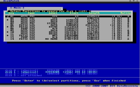 DiskPatch 4.0.100 software screenshot