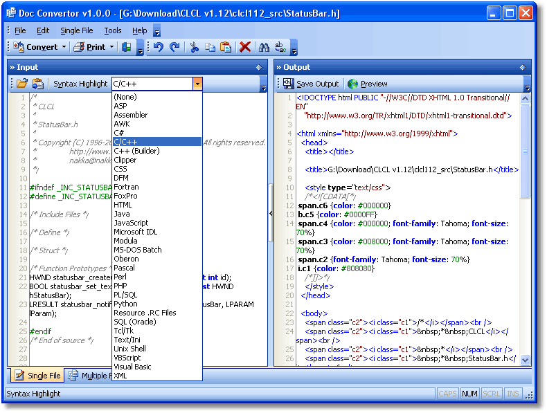 Doc Convertor 1.0.0 software screenshot