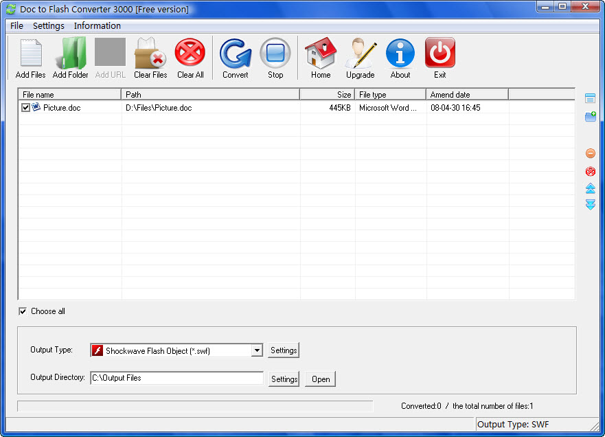 Doc to Flash Converter 3000 7.7 software screenshot