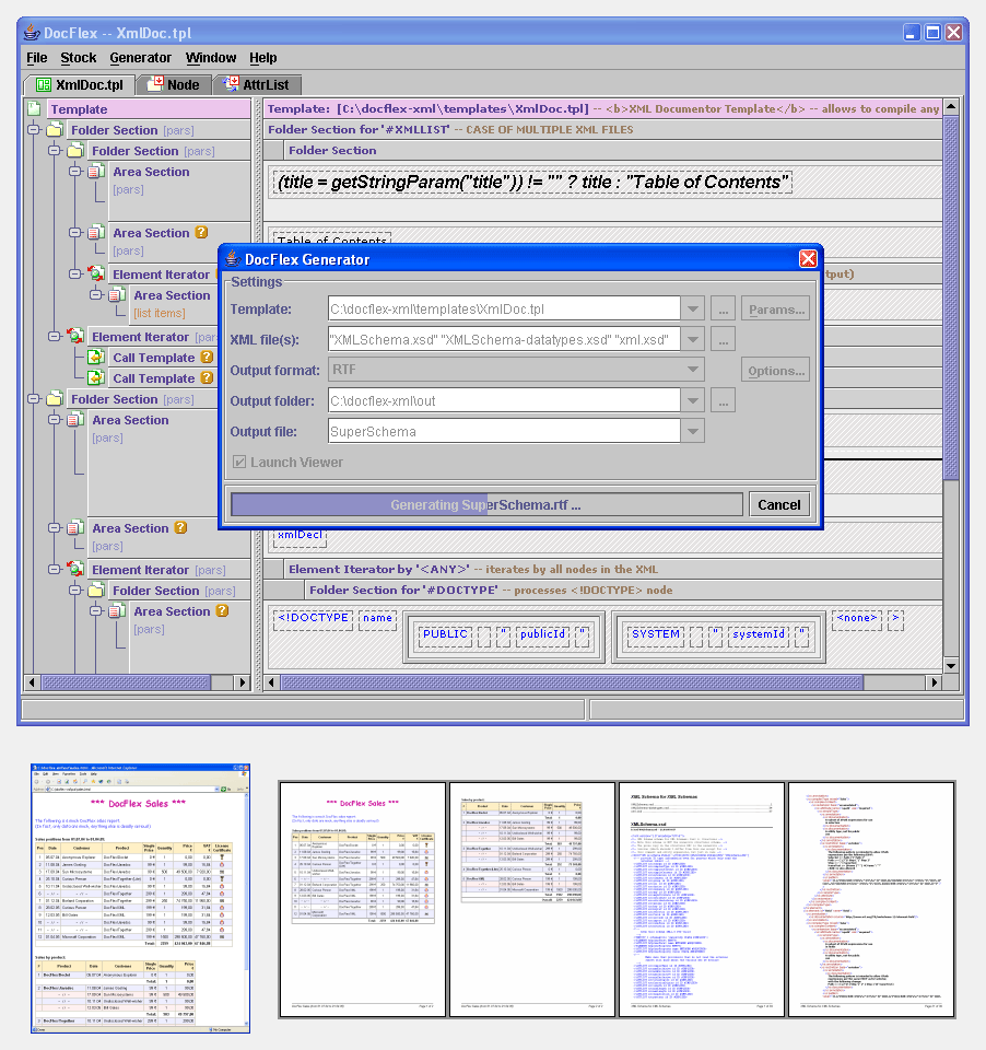 DocFlex/XML 1.0 software screenshot