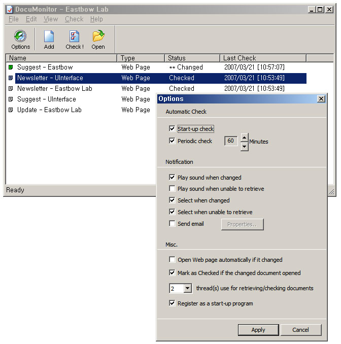 DocuMonitor 7.0.4 software screenshot