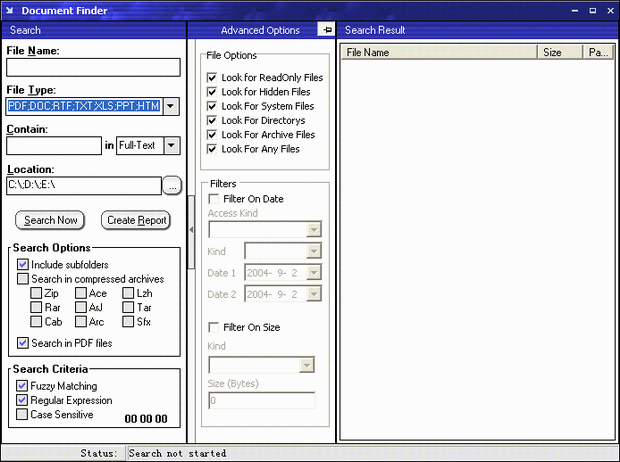 Document Finder 1.12 software screenshot
