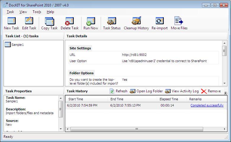 Document Import Kit for SharePoint 2010 / 2007 (DocKIT) 6.1 software screenshot