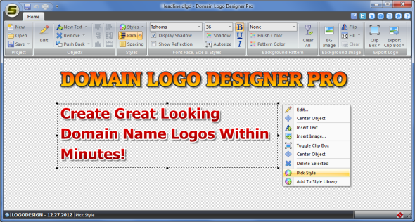 Domain Logo Designer Pro 1.0.11 software screenshot