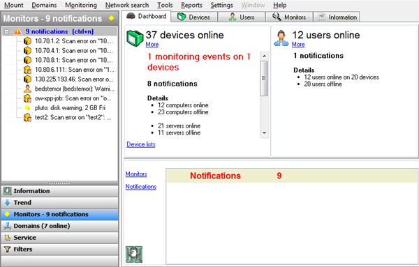 DomainScan Server Monitoring 7.2.321 software screenshot