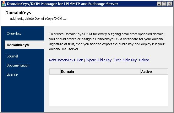 Domainkeys/DKIM for IIS/Exchange Server 3.1 software screenshot