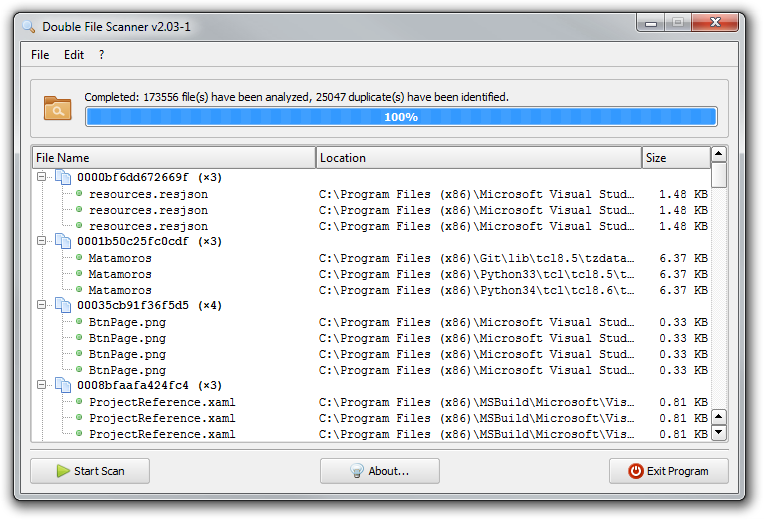 Double File Scanner 2.04.0 software screenshot