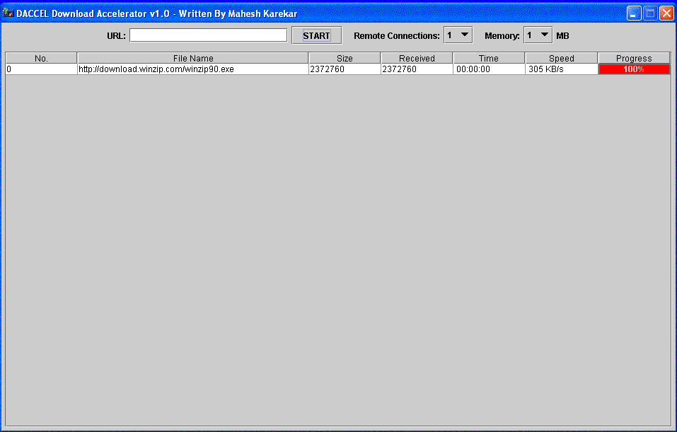 Download Accelerator 1.0 software screenshot