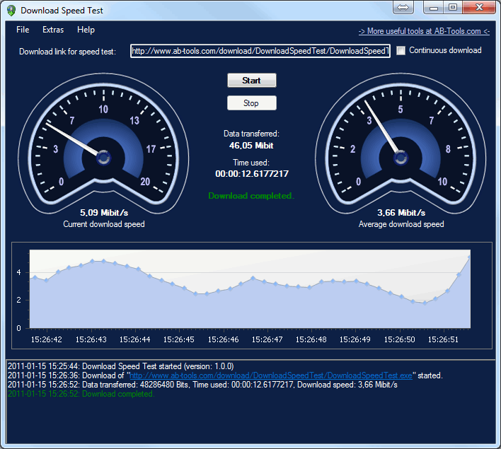 Download Speed Test 1.0.19 software screenshot
