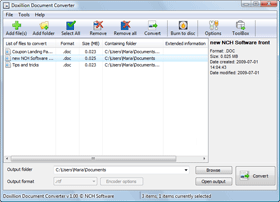 Doxillion Document Converter 2.34 software screenshot