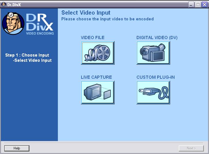 Dr. DivX (Three Step DivX Encoding App) 1.0.6 software screenshot