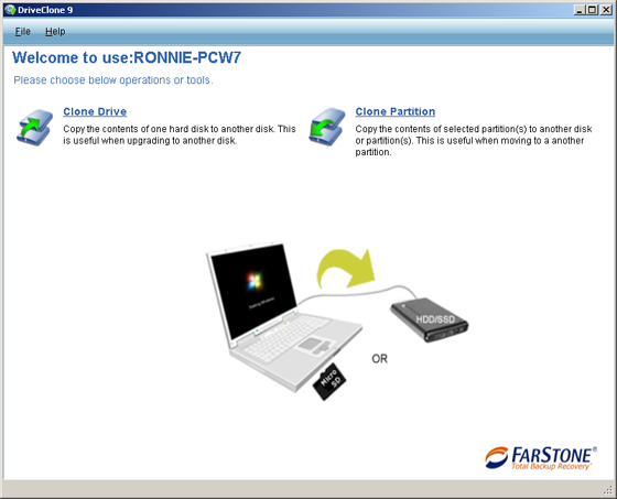 DriveClone Server 11.20140926 software screenshot
