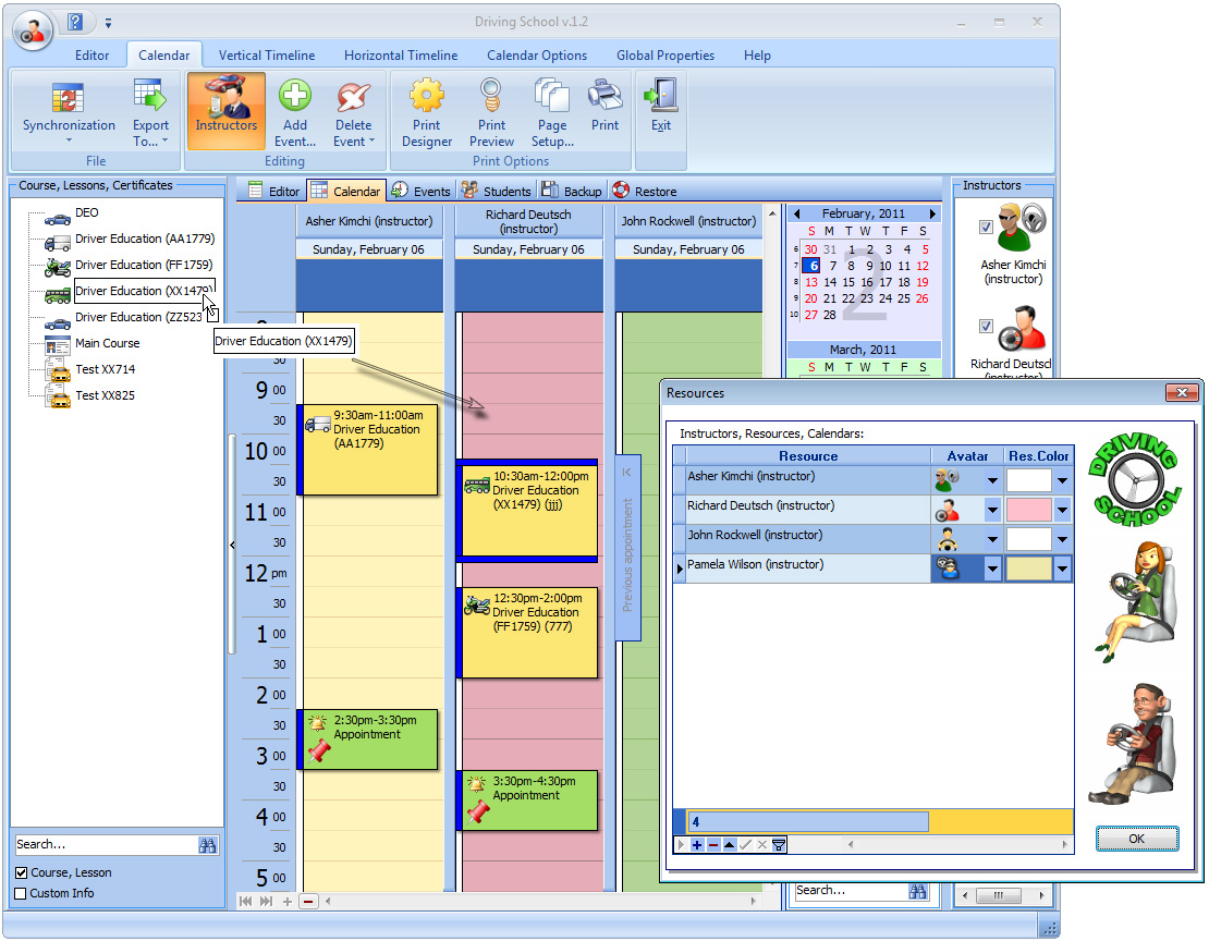 Driving School 2.3 software screenshot