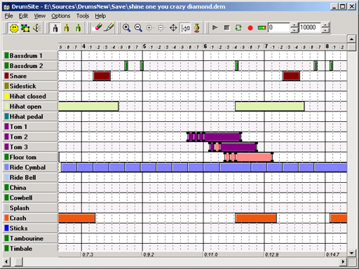 Drumsite 1.5 software screenshot